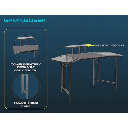 VX Gaming Saturn Gaming desk - with Desk Mat