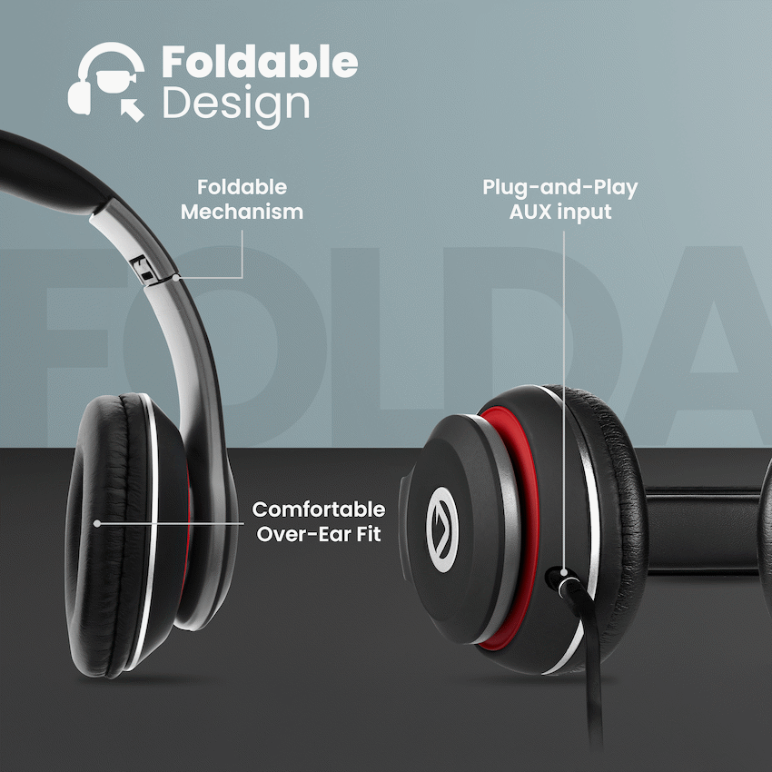 Volkano Falcon Headphones with Microphone - Black