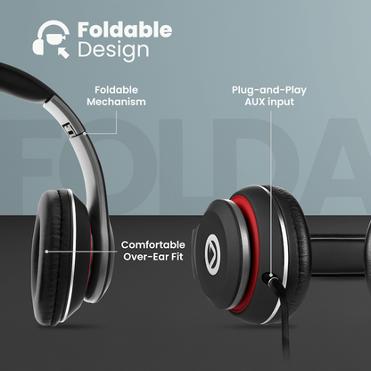 Volkano Falcon Headphones with Microphone - Black