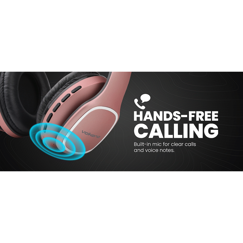 Volkano Phonic Series Bluetooth Full-Size Headphones - Rose Gold