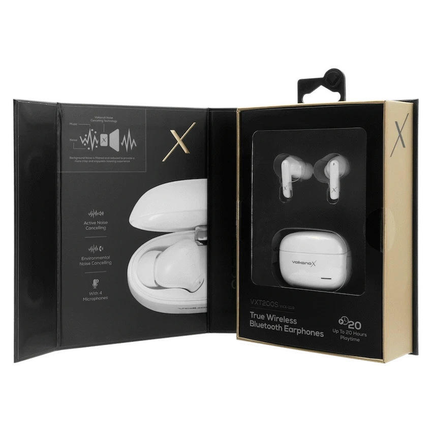 VolkanoX VXT200S Hybrid ANC TWS Earphones - White