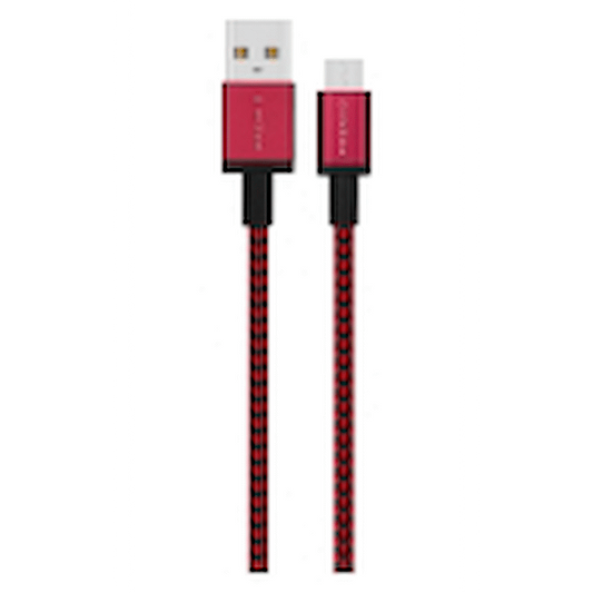 Premio braided Micro USB cable Black/ Red 1.8m