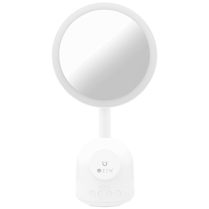 ZEN Unify Series Wireless Phone Charger with Bluetooth Speaker and Mirror - White