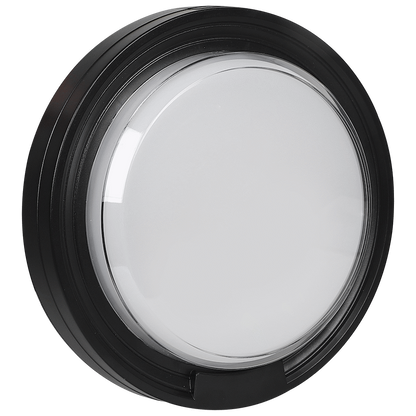 Ellies Cresent Series AC 24W Round LED Bulkhead - PC - BK