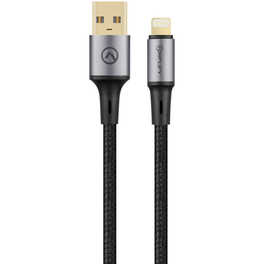 Amplify Linked Series USB-A to Lightning Braided Cable - Black 1m