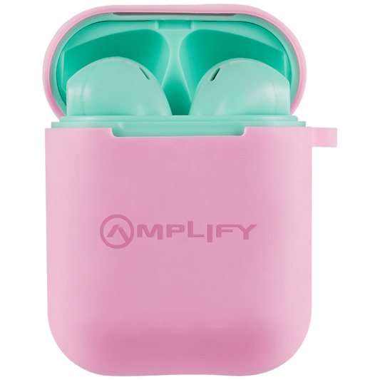 Amplify Buds Series True Wireless Earphones with Silicone Accessories - Green/Pink