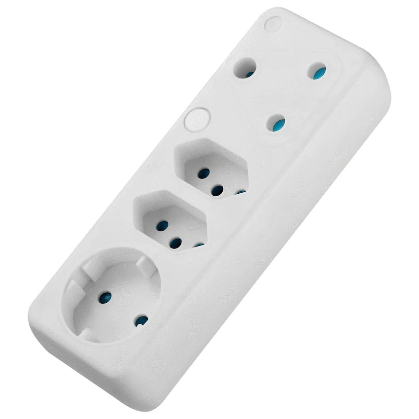 SWITCHED  4 Way Schuko Adaptor
