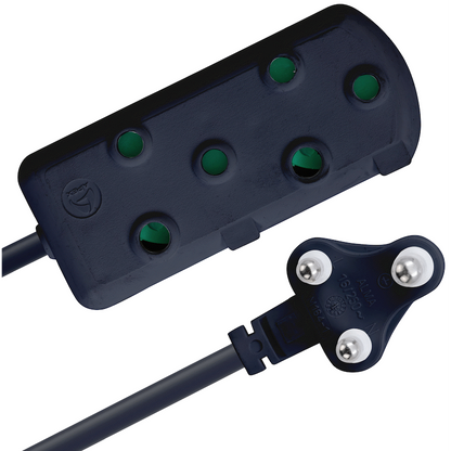 Switched Light-Duty Side-by-Side (SBS) Extension Leads 3m - BK