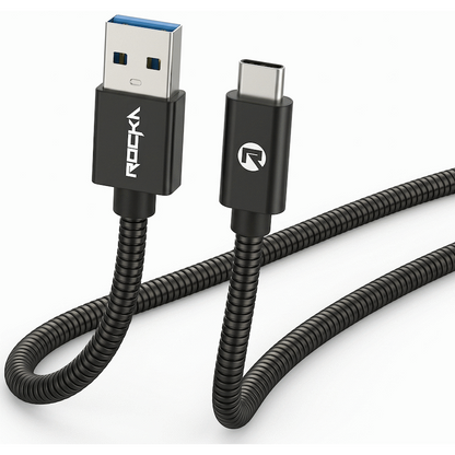 Rocka Blitz Series USB Type-C to USB 3.0 Cable 1.5m - Black Metal Flexi