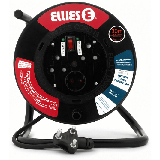 Ellies Heavy Duty Surge Extension Reel-30M-BK