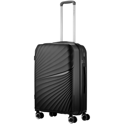 Travelwize Quartz PP 66cm 4-Wheels Spinner Luggage - Black