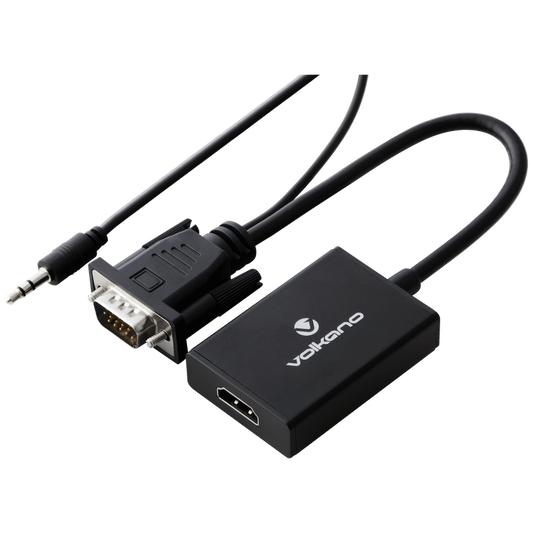 Volkano Append series VGA male to HDMI female converter, 10cm cable, with Sound