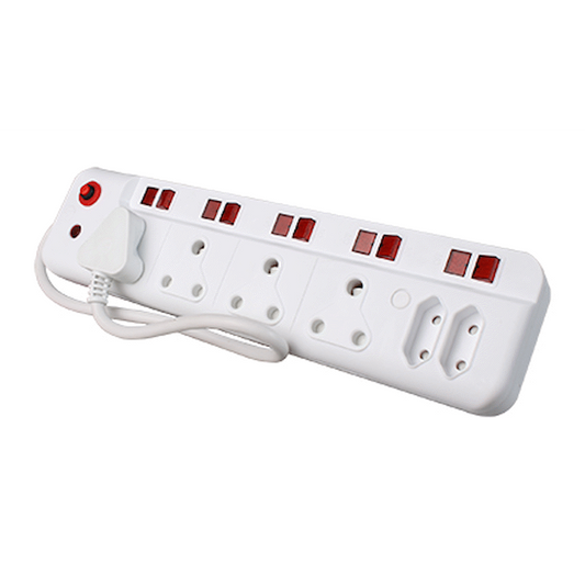 Ellies 6 Way  Multiplug With Illuminated Switches