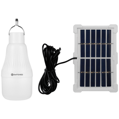Switched Solar-Powered LED Light Bulb, Solar Panel Included