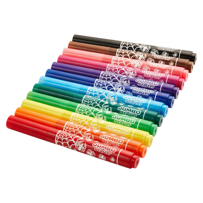 Spider-Man 12 Jumbo Fibre Markers - Multi