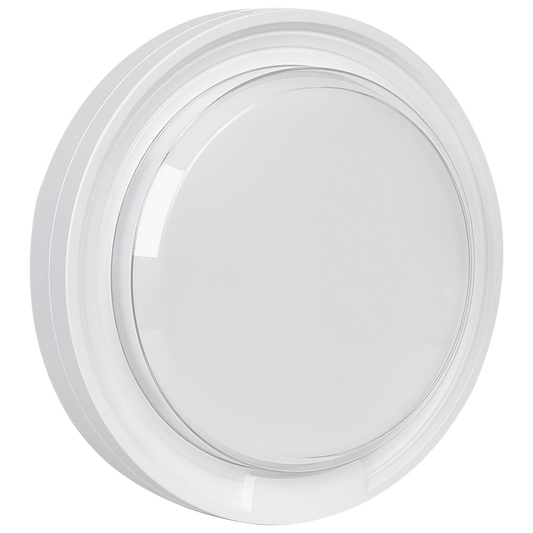 Ellies Cresent Series AC 24W Round LED Bulkhead - PC - WT