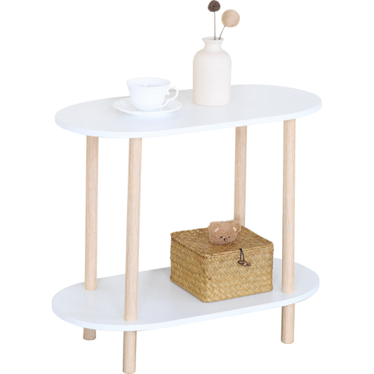 Everfurn Nova 2 Tier Side Table - White