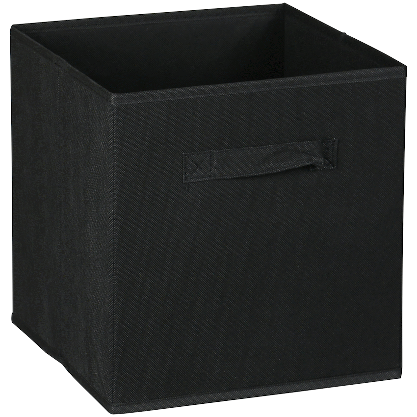 Everfurn Storeman Black, Collapsible Fabric Organiser Storage Basket - 10 Pack