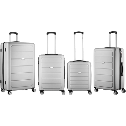 Travelwize Maple ABS 4-Wheels Spinner 4Pc Luggage Set Silver