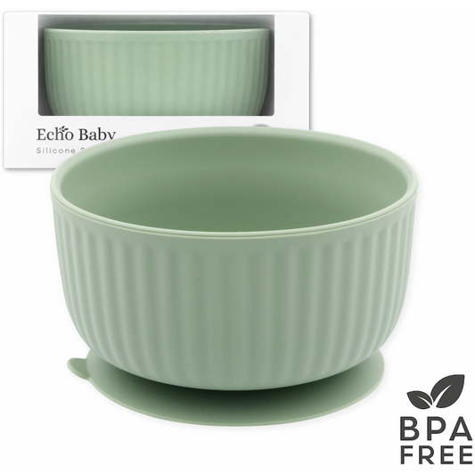 Echo Baby Silicone Suction Bowl - Sage