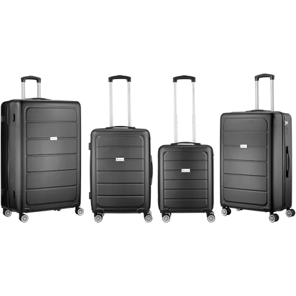 Travelwize Maple ABS 4-Wheels Spinner 4Pc Luggage Set Black