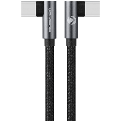 Volkano Weave Series USB-C to USB-C Cable 2m (60W) Right Angle - USB2.0e