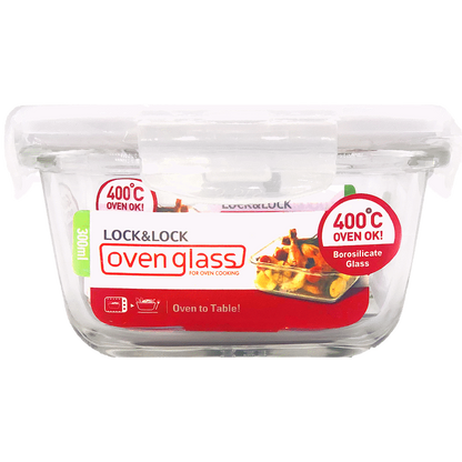 LocknLock Euro Glass container sq. 300ml ( Order in Qty of 6)