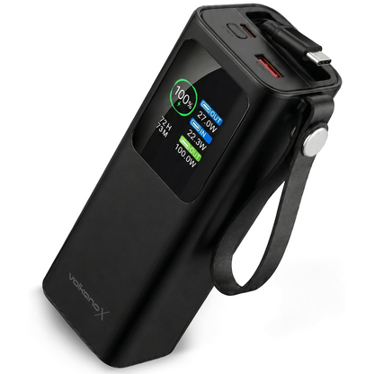 VolkanoX Titan Series - 20 000 mAh - Power Bank with retractable Type-C Cable with Flashlight