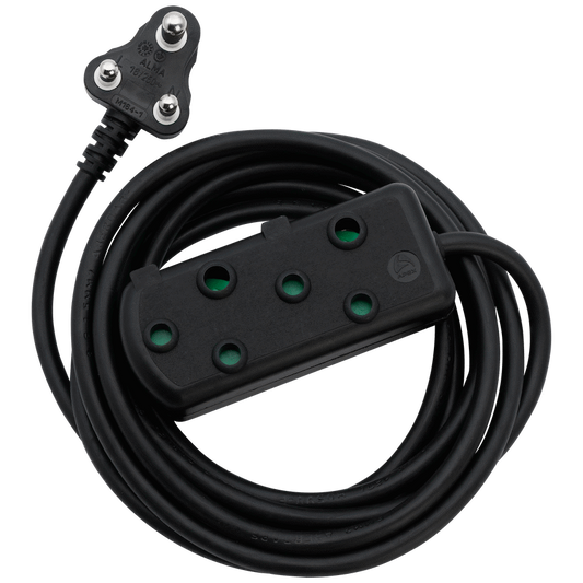 Switched Heavy Duty Side by Side (SBS) Extension Leads 20m- BK