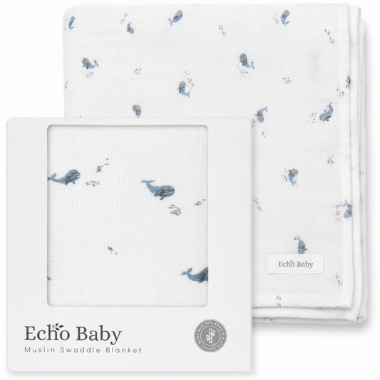 Echo Baby Muslin Swaddle Blanket - Ocean