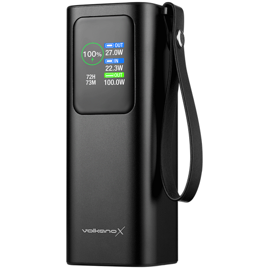 VolkanoX Titan Series - 20 000 mAh - Power Bank with retractable Type-C Cable with Flashlight