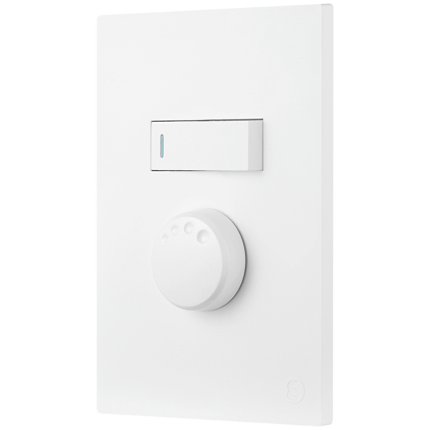 Ellies Dimmer dial Switch with 1 lever 1 way switch 2x4 (60mmx100mm)-WT