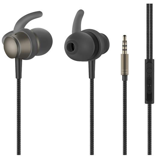 Volkano Titanium Series AUX Earphone - Gun Metal