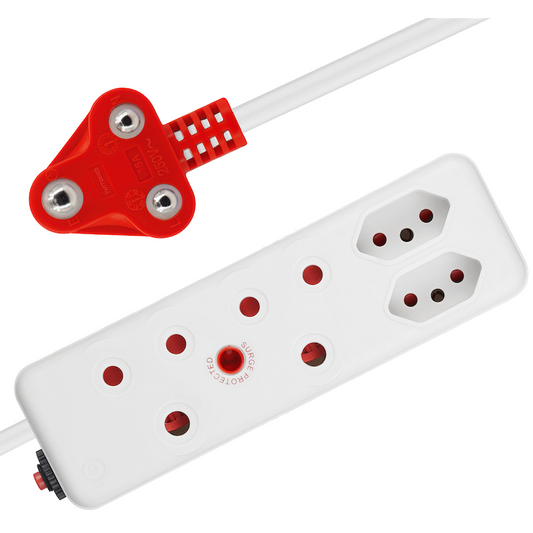 Ellies 4 Way Surge Extension Lead -5M - WT