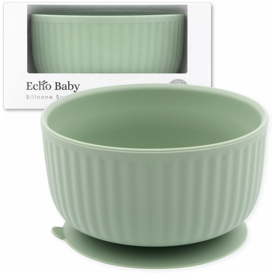 Echo Baby Silicone Suction Bowl - Sage