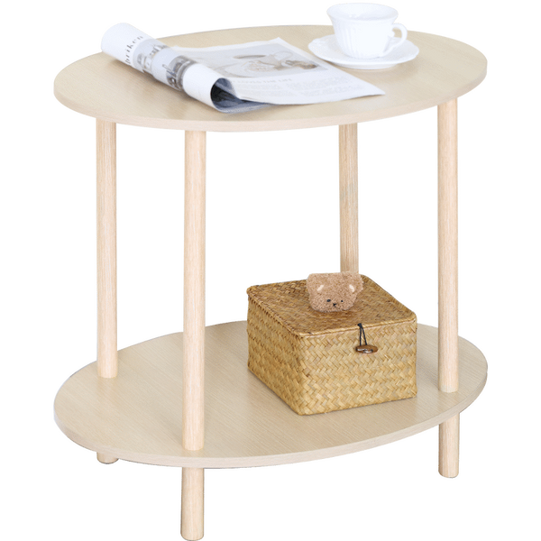 Everfurn Ella  2 Tier Side Table - Oak