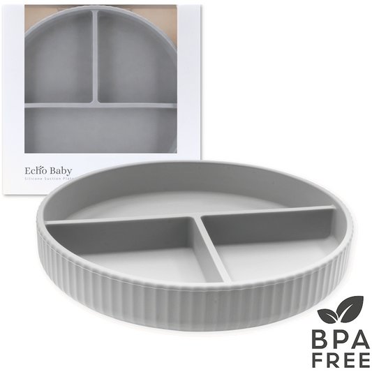 Echo Baby Silicone Suction Plate - Stone