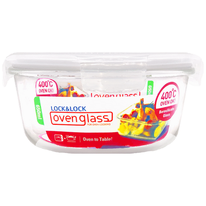 LocknLock Euro Glass container rnd 650ml ( Order in Qty of 6)