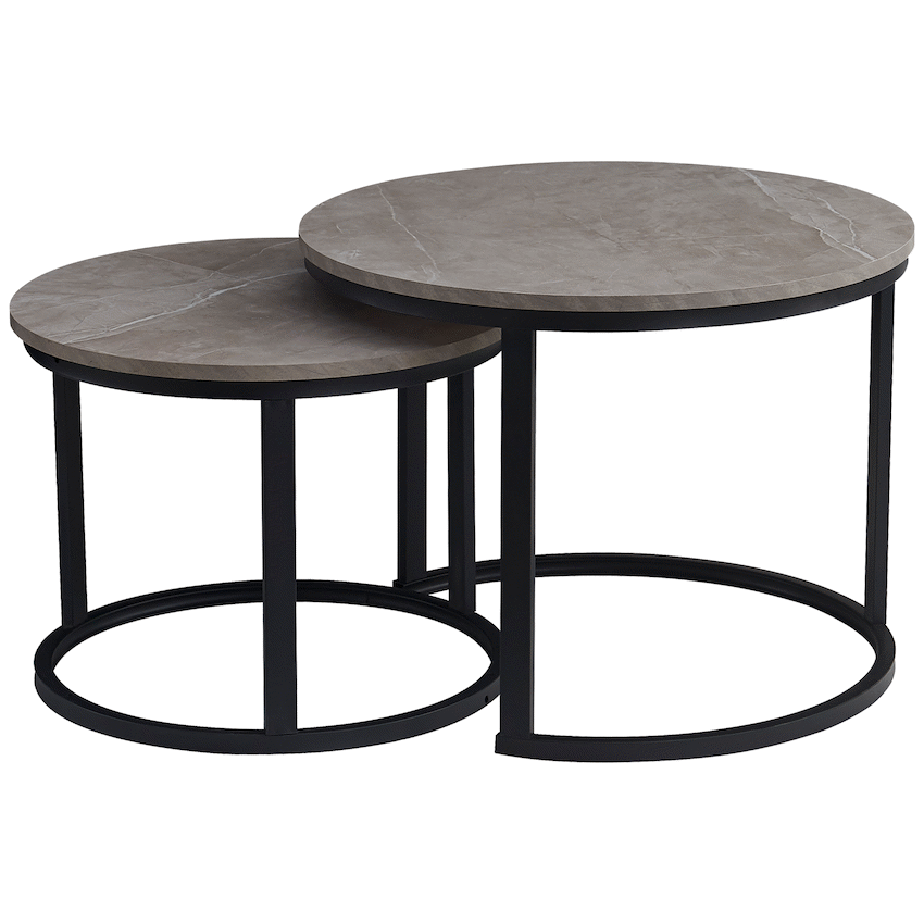 Everfurn Nile Nesting Coffee Table - Ash Grey (2 Piece)