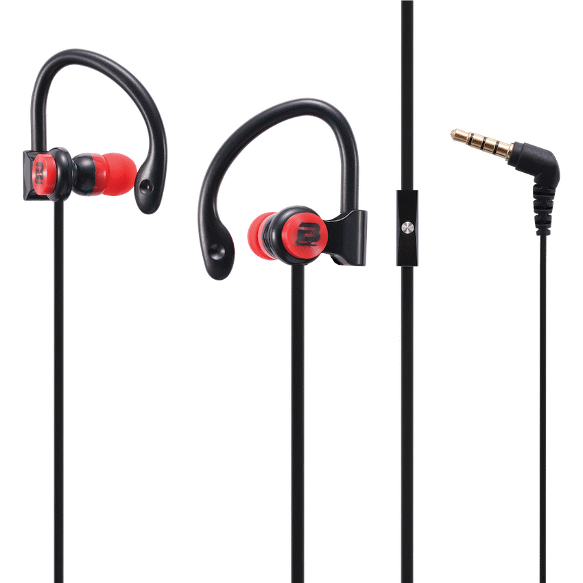 Bounce Break series hook-on earphones Black/Red