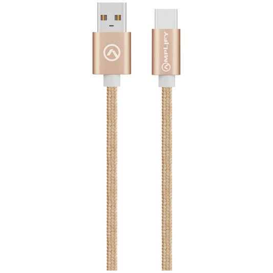 Amplify Linked Series Braided USB Type-C Cable 2m - Champagne Gold