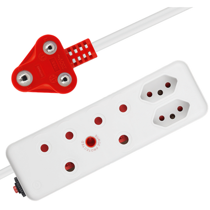 Ellies 4 Way Surge Extension Lead -5M - WT