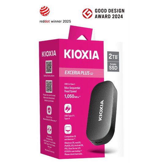 Kioxia Exceria Plus G2 Portable SSD Series, USB 3.2 Gen2 2000gb