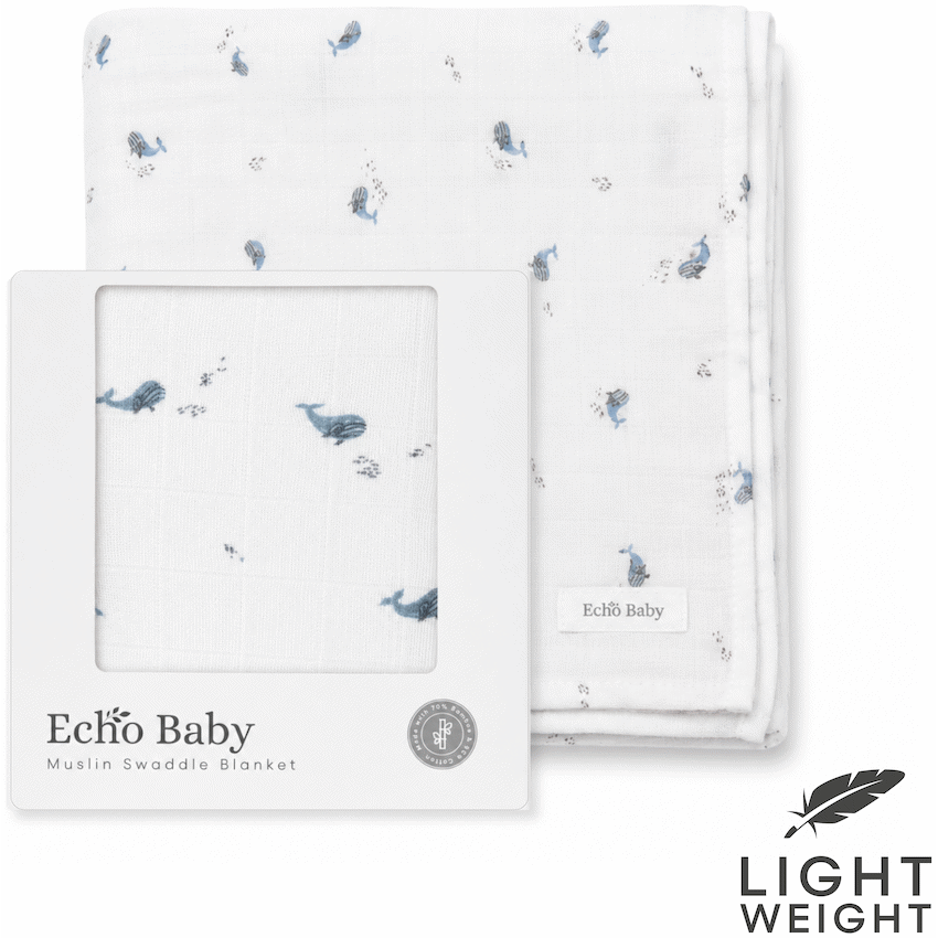 Echo Baby Muslin Swaddle Blanket - Ocean