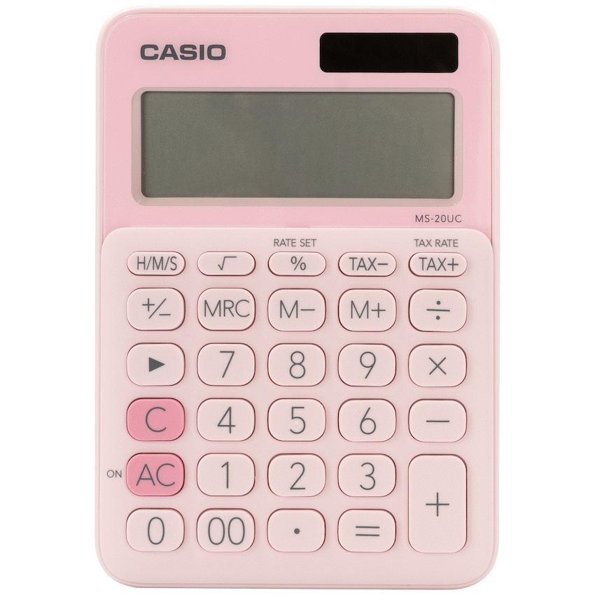 Casio MS-20UC - Desktop Calculator - 12-Digit - Pink