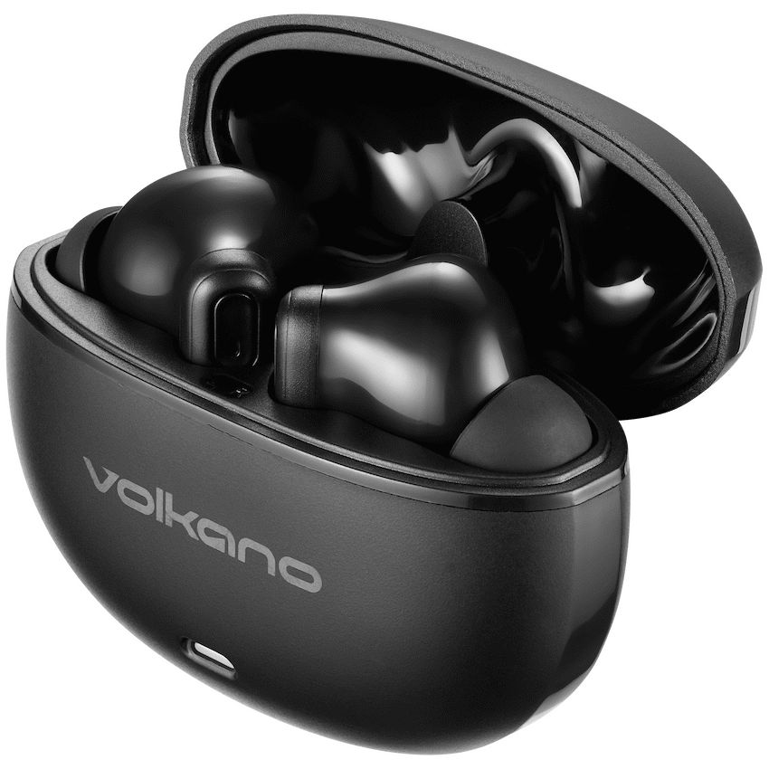 Volkano Pulse Series True Wireless Earphones with Charging Case - Black