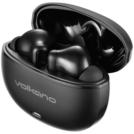 Volkano Pulse Series True Wireless Earphones with Charging Case - Black