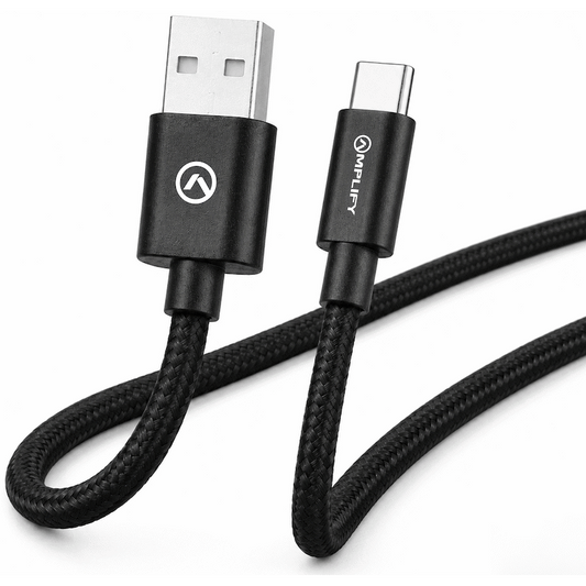 Amplify Linked Series USB-A to Type-C Braided Cable 1.2m - Black
