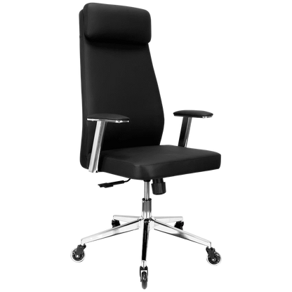 Everfurn Ruby High Back Office Chair, Chrome Metal Base