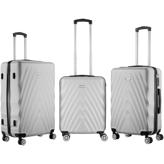 Travelwize Terra ABS 4-Wheels Spinner 3Pc Luggage Set Silver